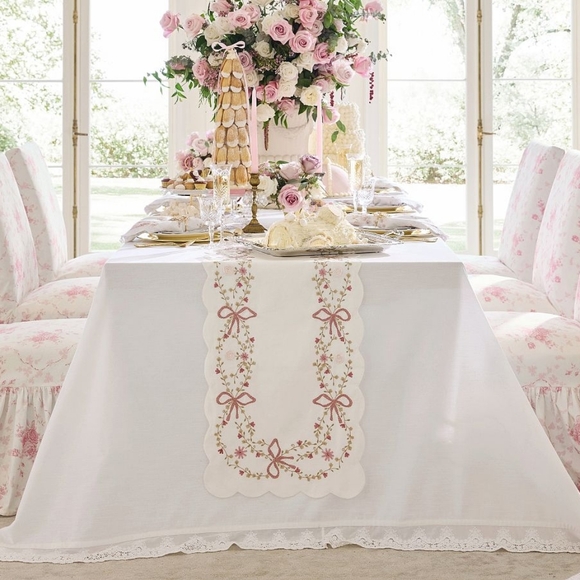 NWT LoveshackFancy Embroidered Table runner - Picture 2 of 4